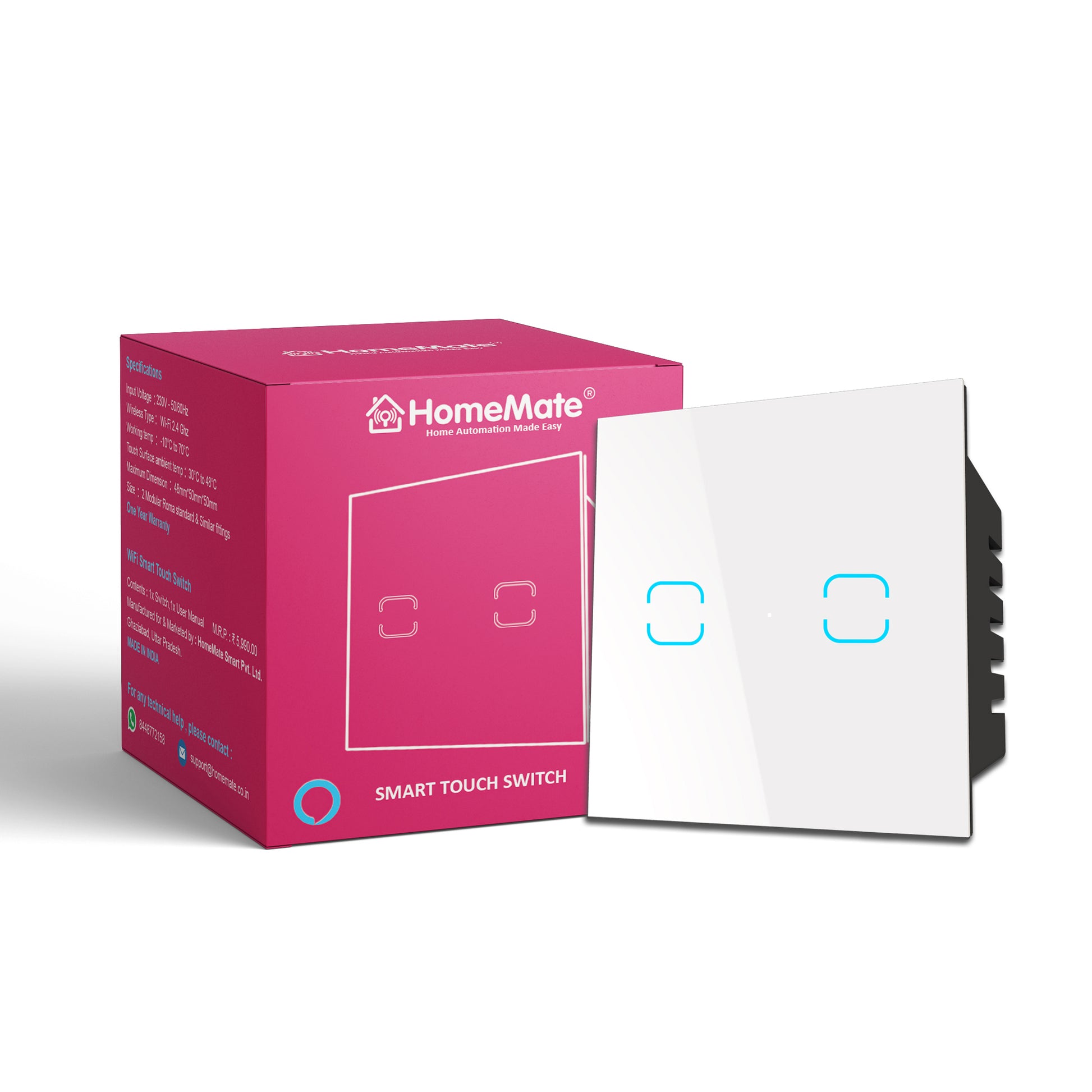 2-Way Smart Touch Switch White