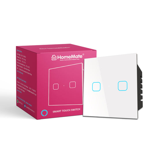 2 Gang Smart Touch Switch White