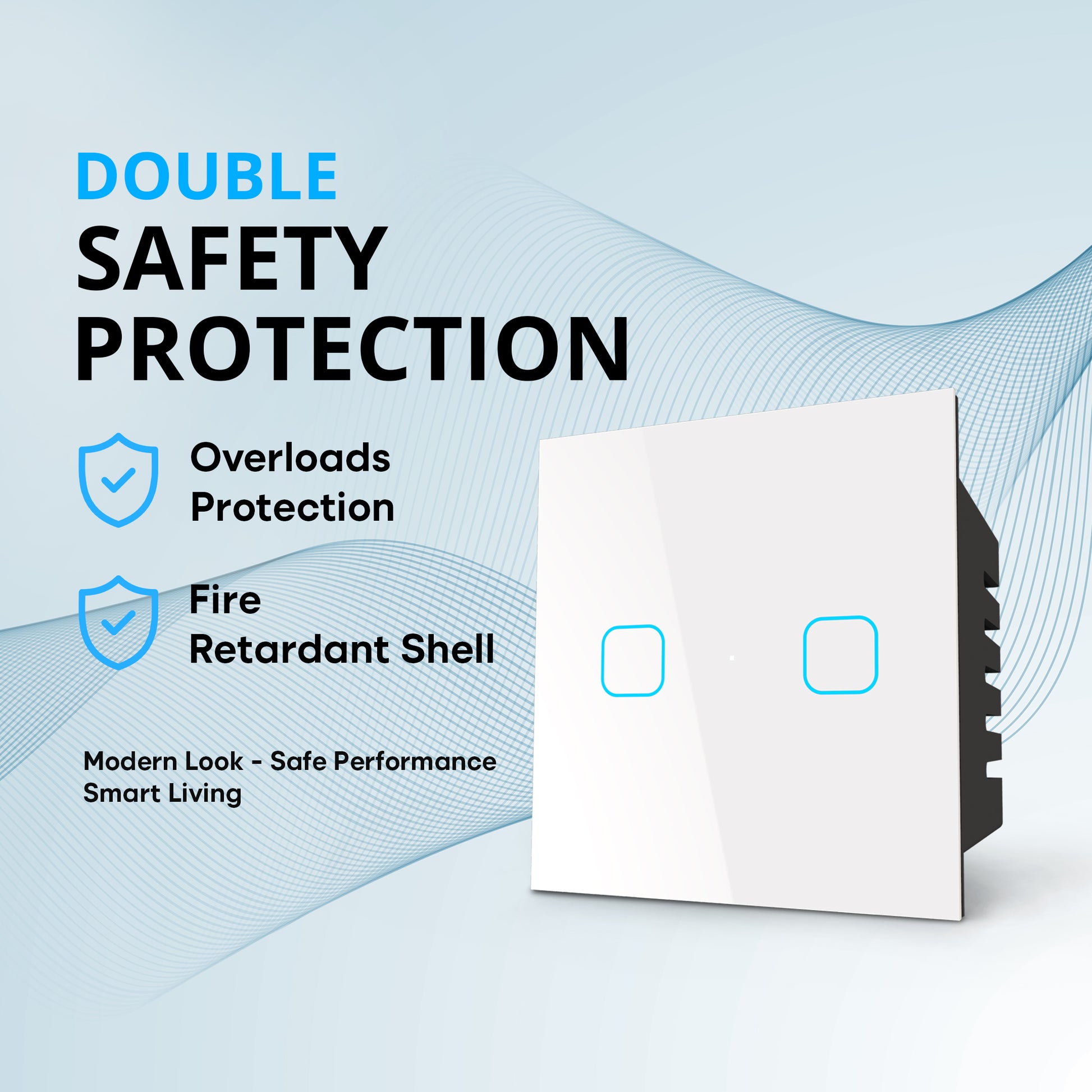 2 Gang Smart Touch Switch White