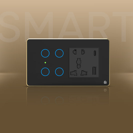 Smart Touch Panel 4 Switch 1 Socket