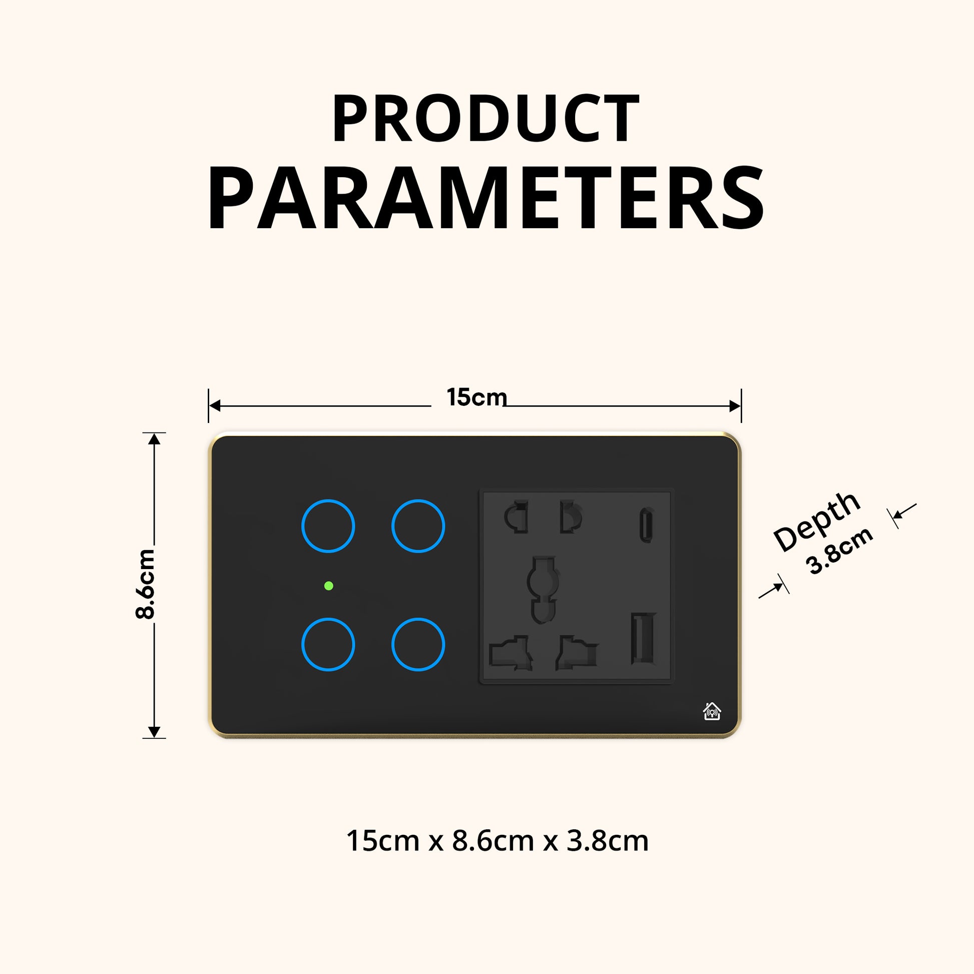 Smart Touch Panel 4 Switch 1 Socket