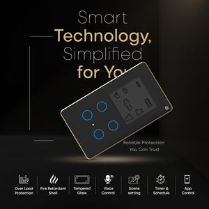 Smart Touch Panel 4 Switch 1 Socket