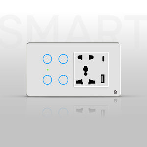 Touch Panel 4 Switch 1 Socket (White)