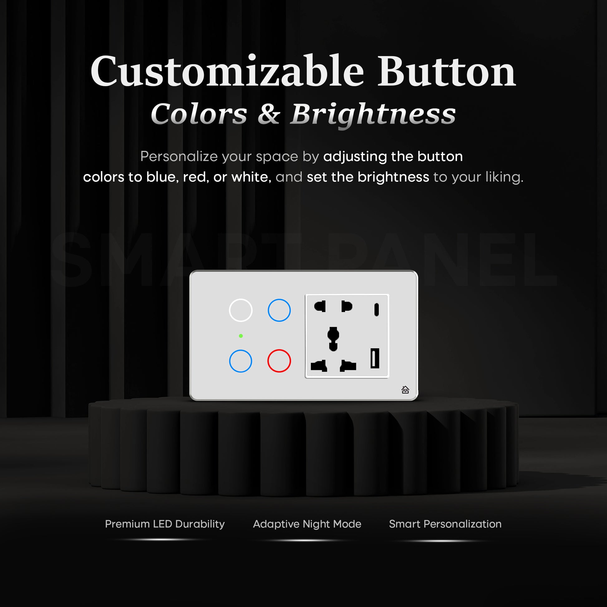 Touch Panel 4 Switch 1 Socket (White)