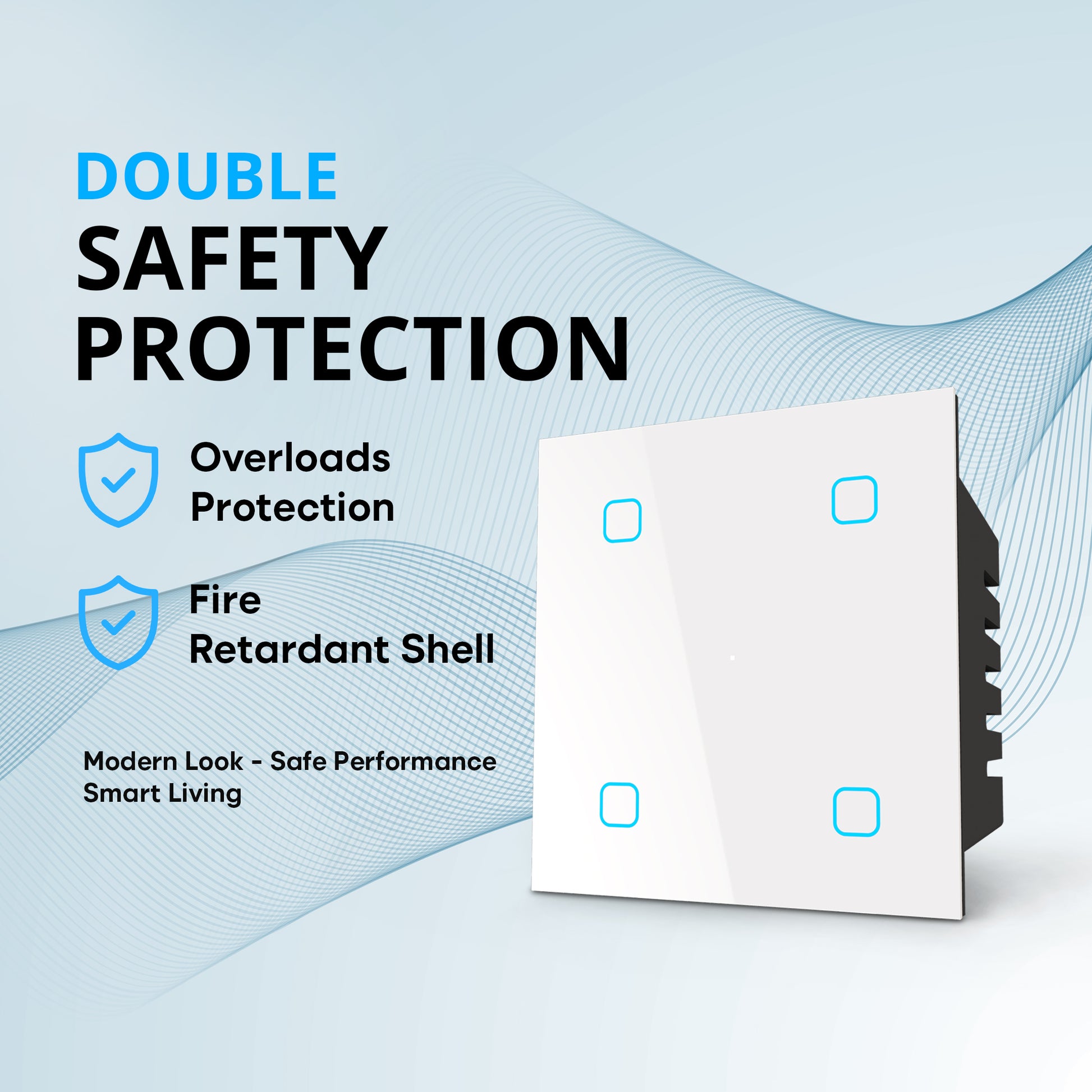 4 Gang Smart Touch Switch White