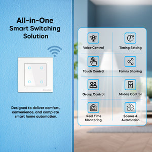 4 Gang Smart Touch Switch White
