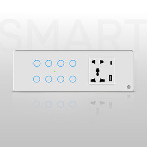Touch Panel 8 Switch 1 Socket (White)