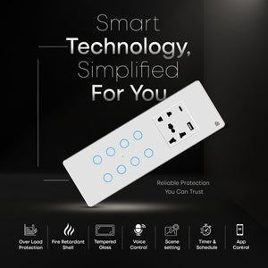 Touch Panel 8 Switch 1 Socket (White)