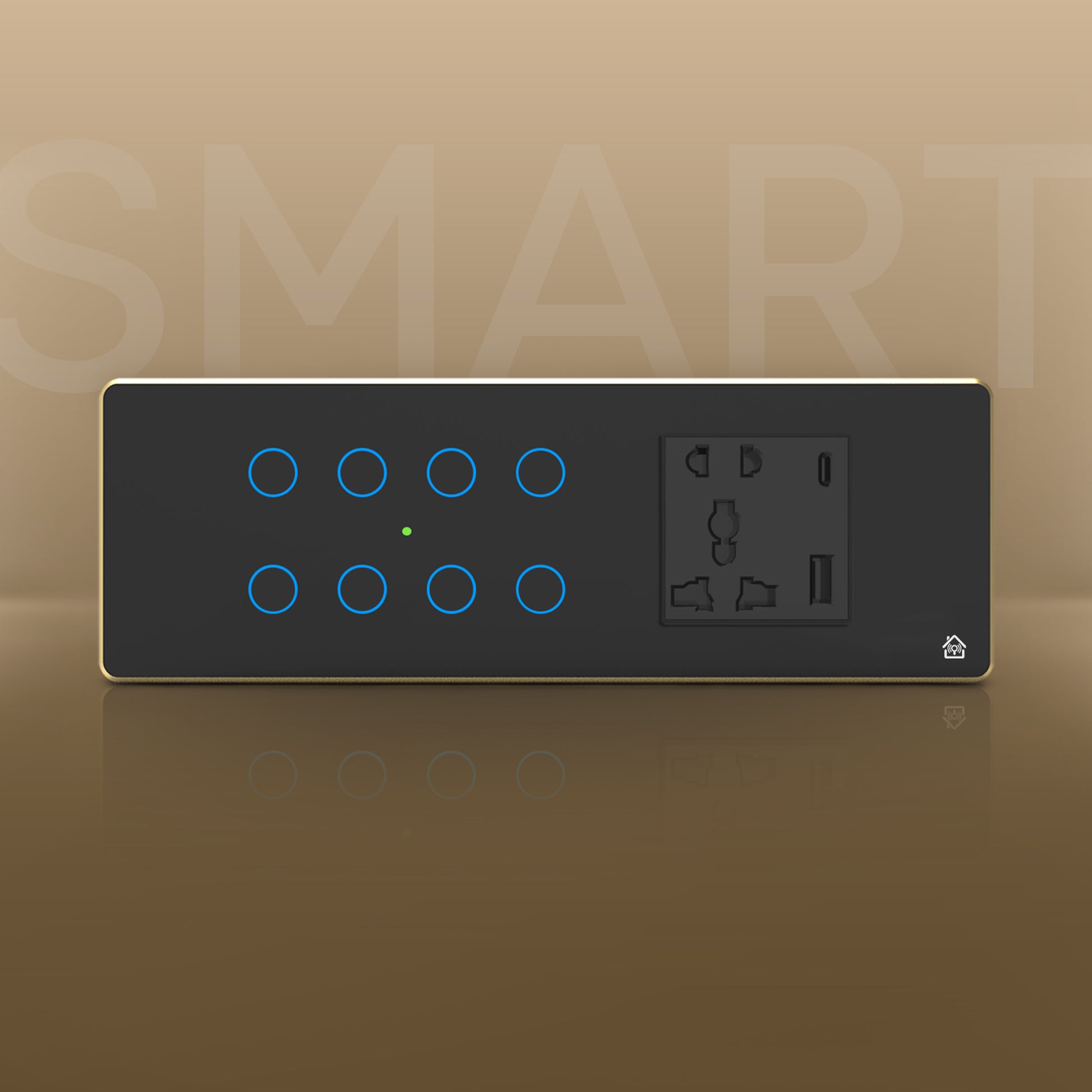 Smart Touch Panel 8 Switch 1 Socket