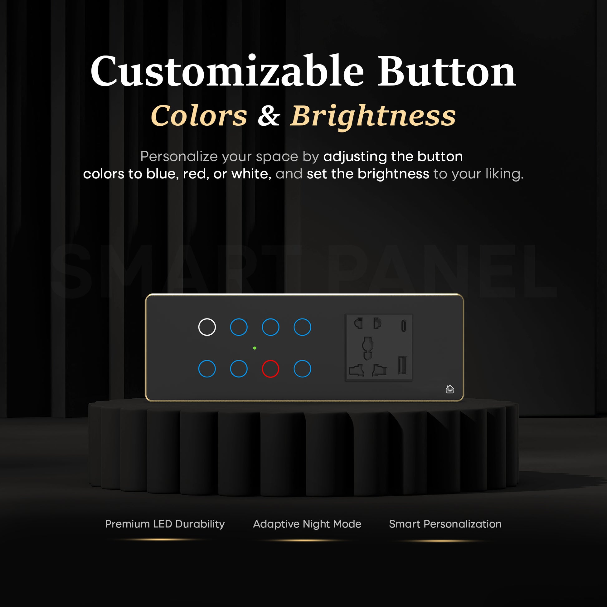 Smart Touch Panel 8 Switch 1 Socket