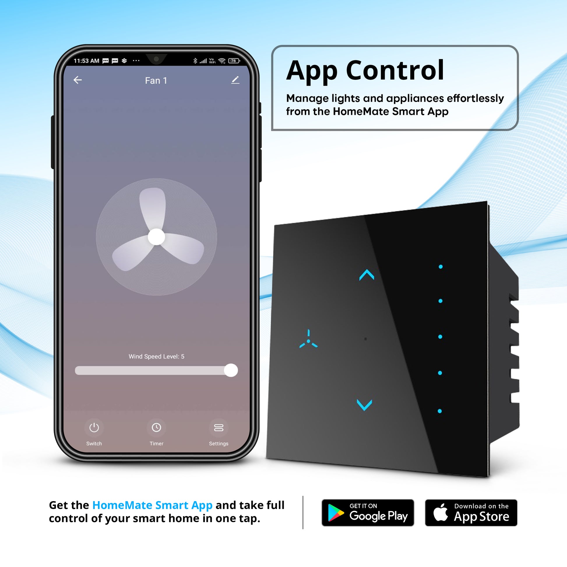 Smart Fan Regulator Touch Switch