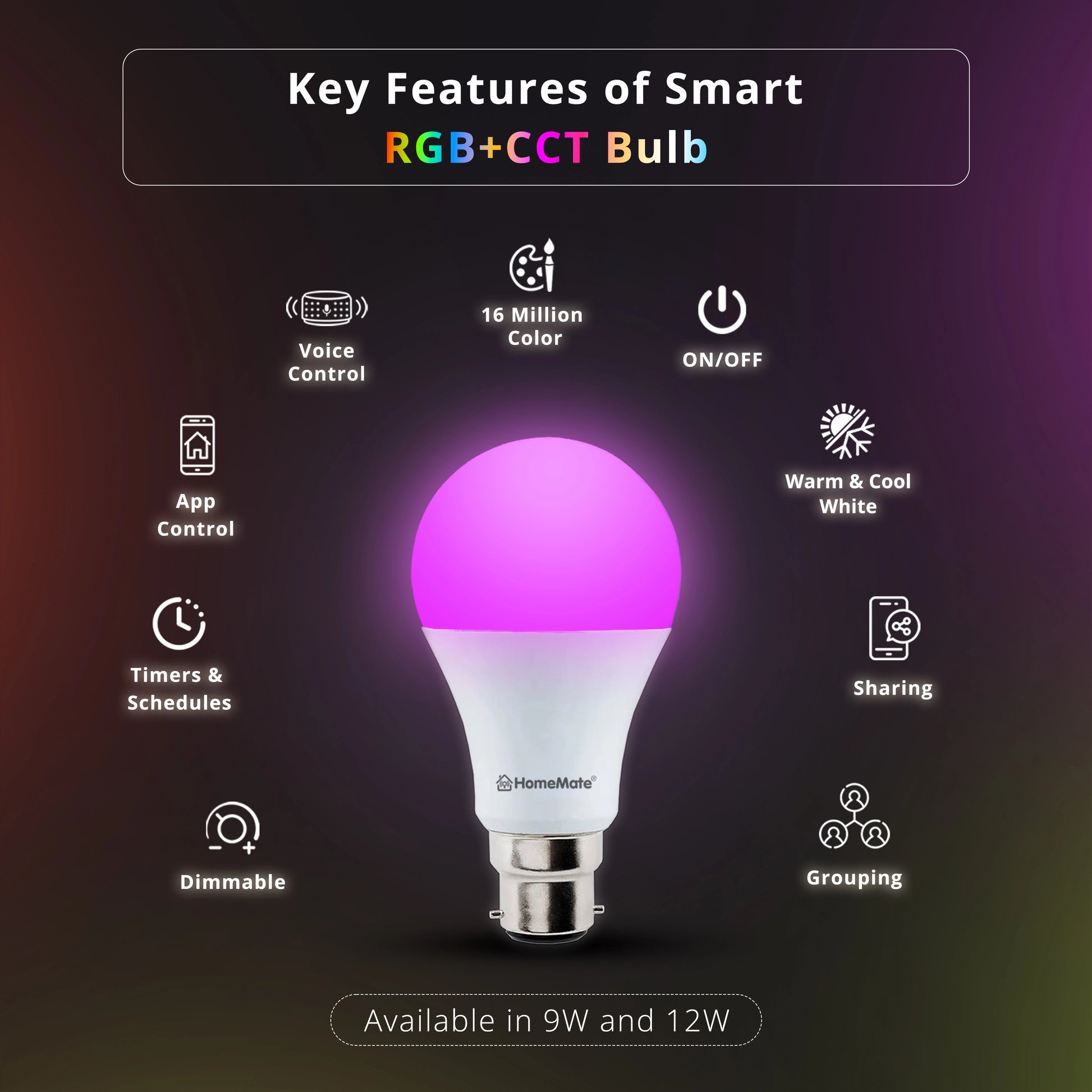 Smart RGB+CCT LED Bulb