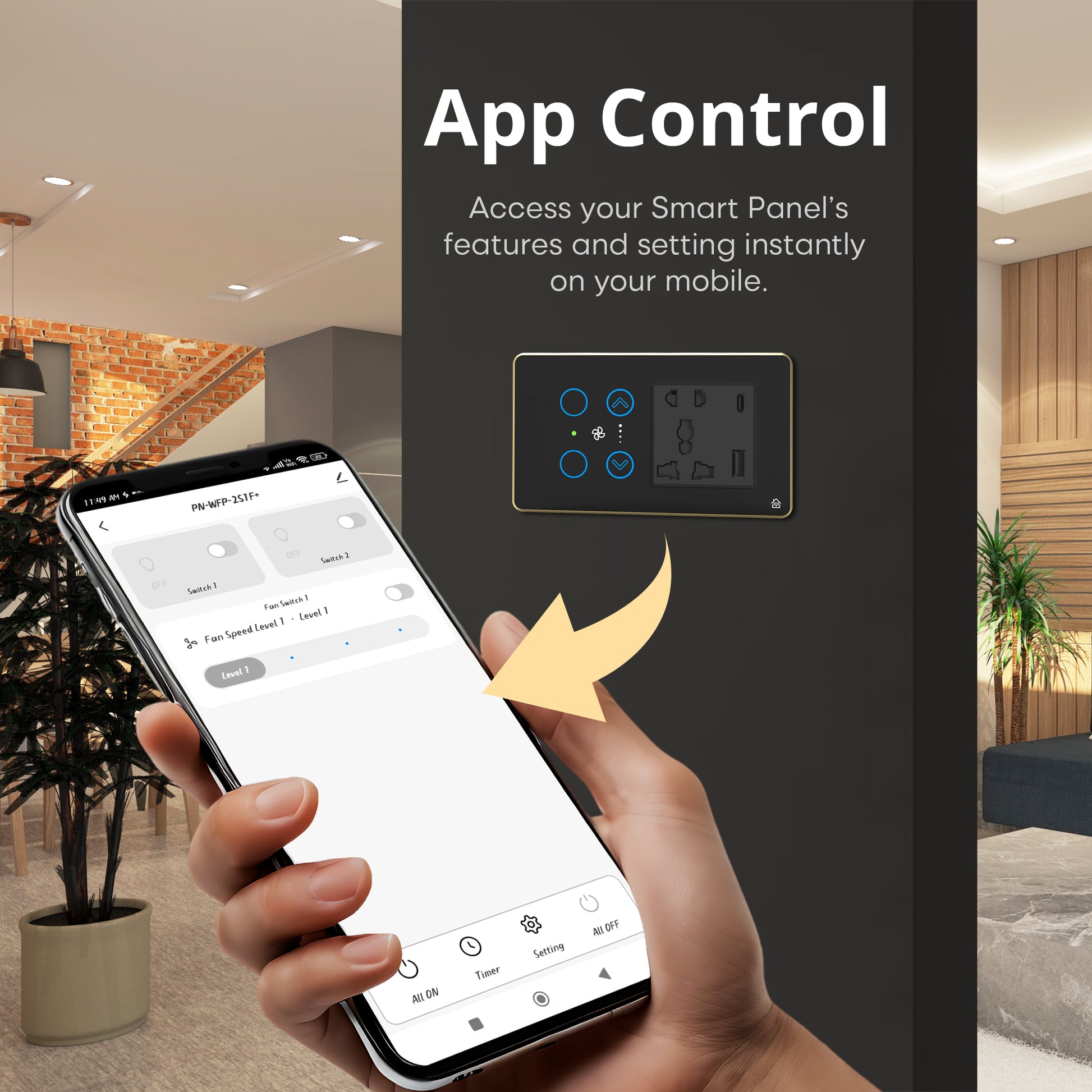 Touch Panel 2 Switch 1 Fan Switch 1 Socket