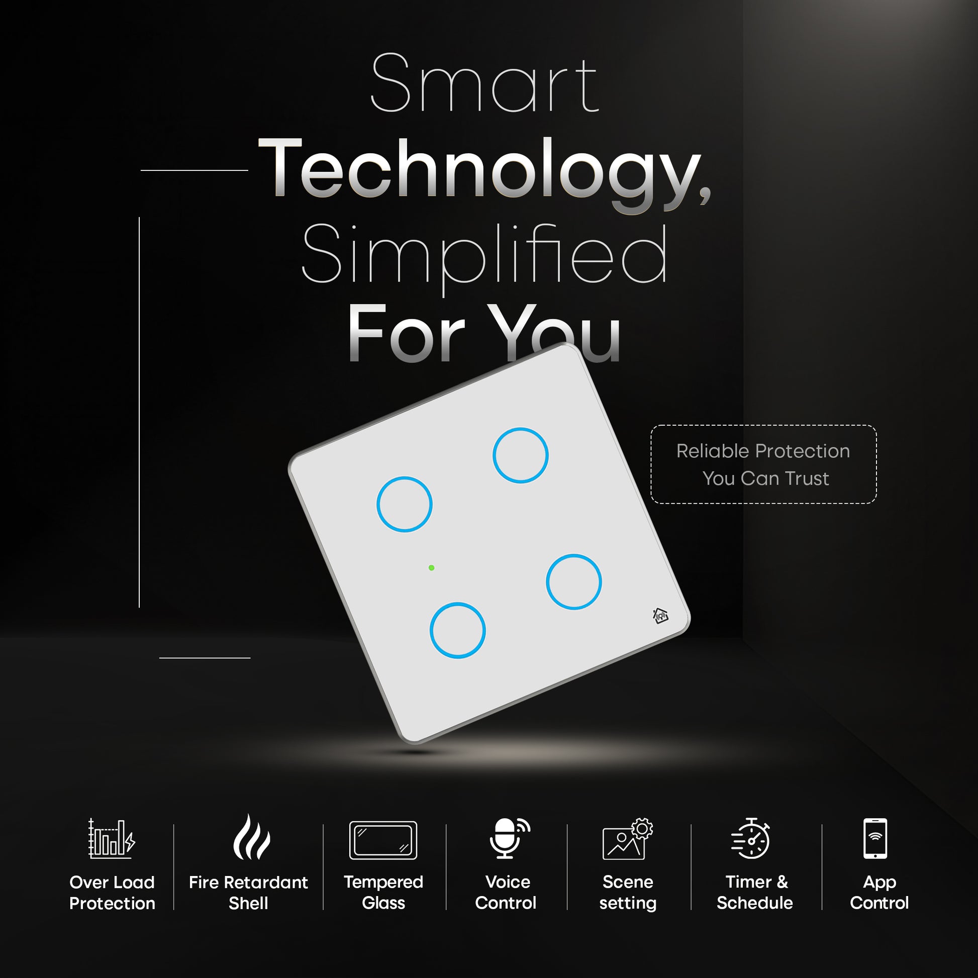 Touch Panel 4 Switch (White)