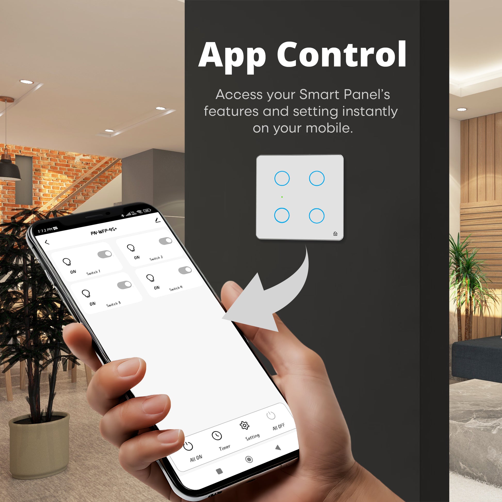 Touch Panel 4 Switch (White)