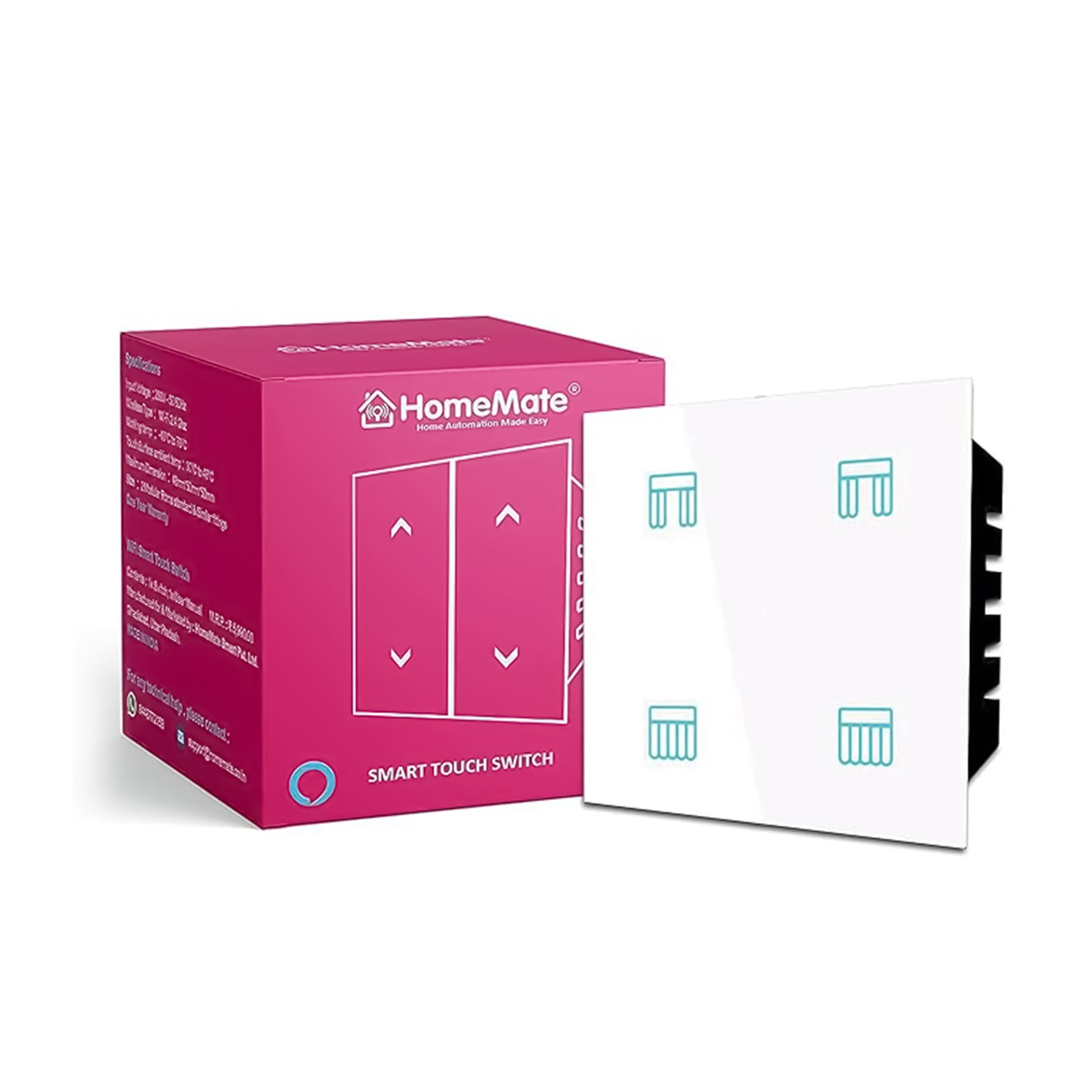 Smart Curtain Touch Switch White