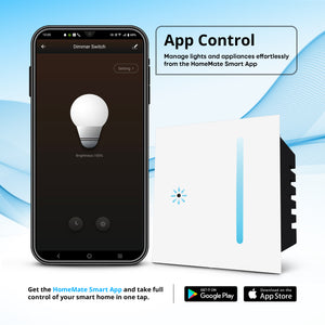 Wi-Fi LED Dimmer Touch Switch White